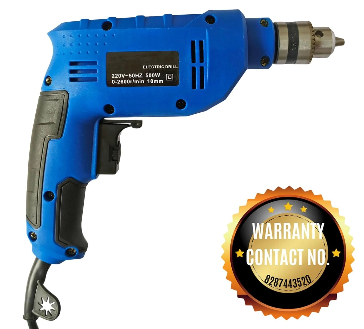 Reversible Drill - 500W 2600RPM + 6pc Hole Saw + 5pc Wood + 1pc Masonry Bit Set