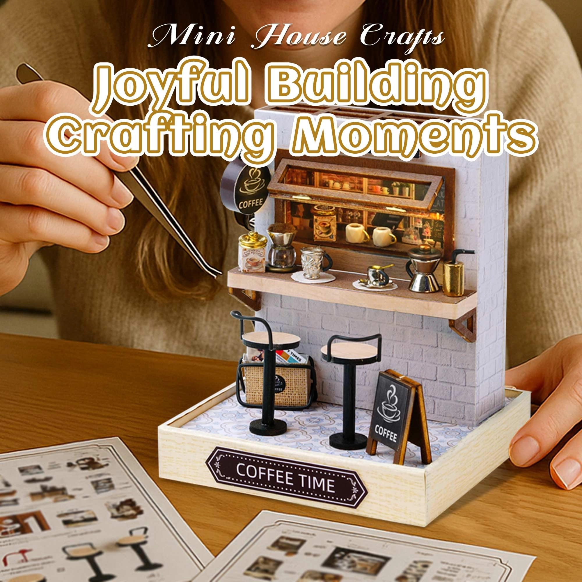 DIY Miniature House Kit - Vintage Coffee Shop