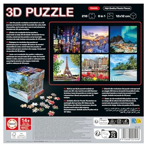 Travel 6-in-1 3D Puzzle (RTT-20124) - 216 pcs