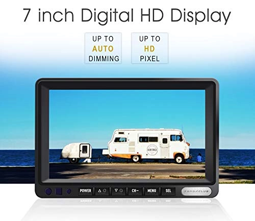 Digital Wireless 2 Backup Camera System - Night vision Wireless + 7’’ DVR Split Monitor - 7 Inches Touch Button