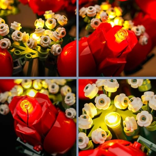 LED Light Set for 10328 Bouquet of Roses - pink Copper