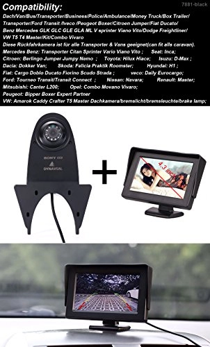 Brake Light Reversing Camera + Rear View Mirror Monitor - Night vision 628 x 586 pixels