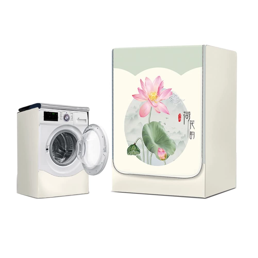 Odot Washing machine cover - L white flower front load