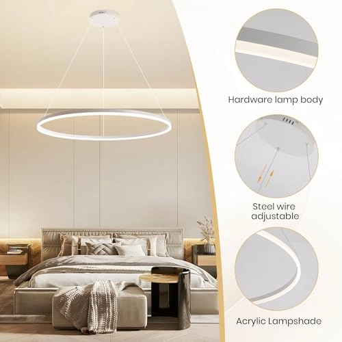 Single Ring LED Chandelier - 3000K-6000K Dimmable