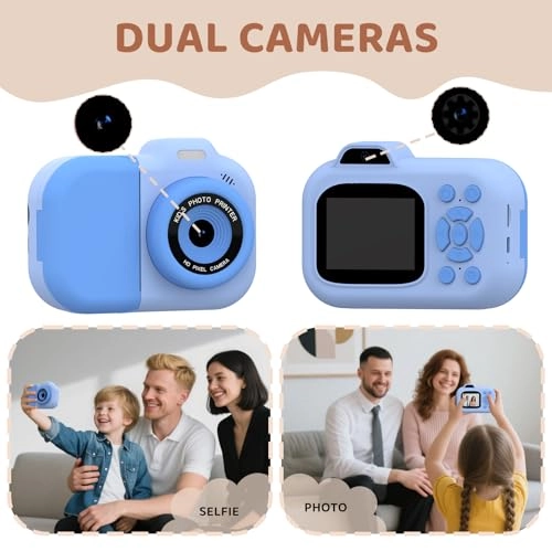 Kids Camera Instant Print - 1080P Dual-Lens