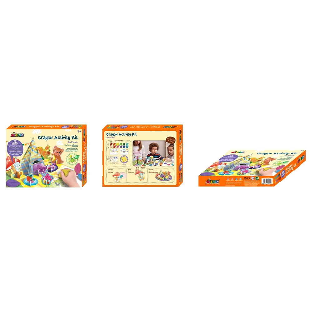 Crayon Activity Kit - 12x beeswax crayons 3D scene