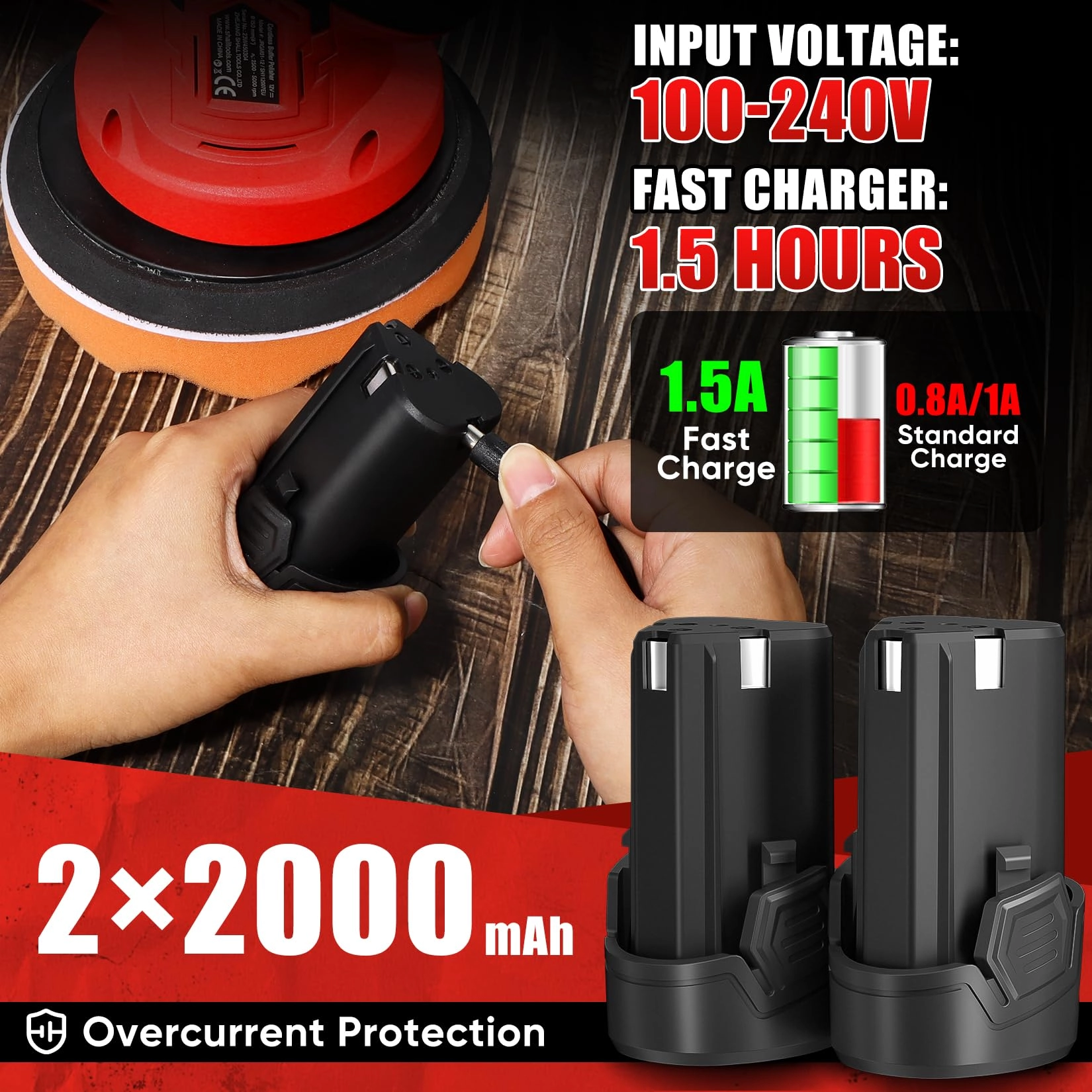 Cordless Car Buffer Polisher - 6 Inch