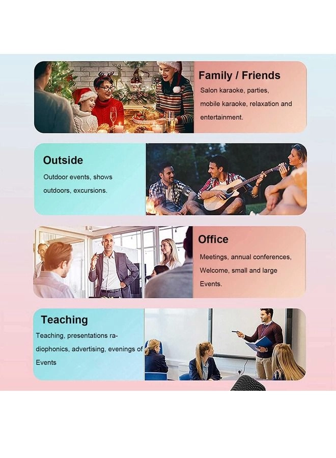 Karaoke Bluetooth Speaker - High Volume Wireless Dual Mic RGB Lights