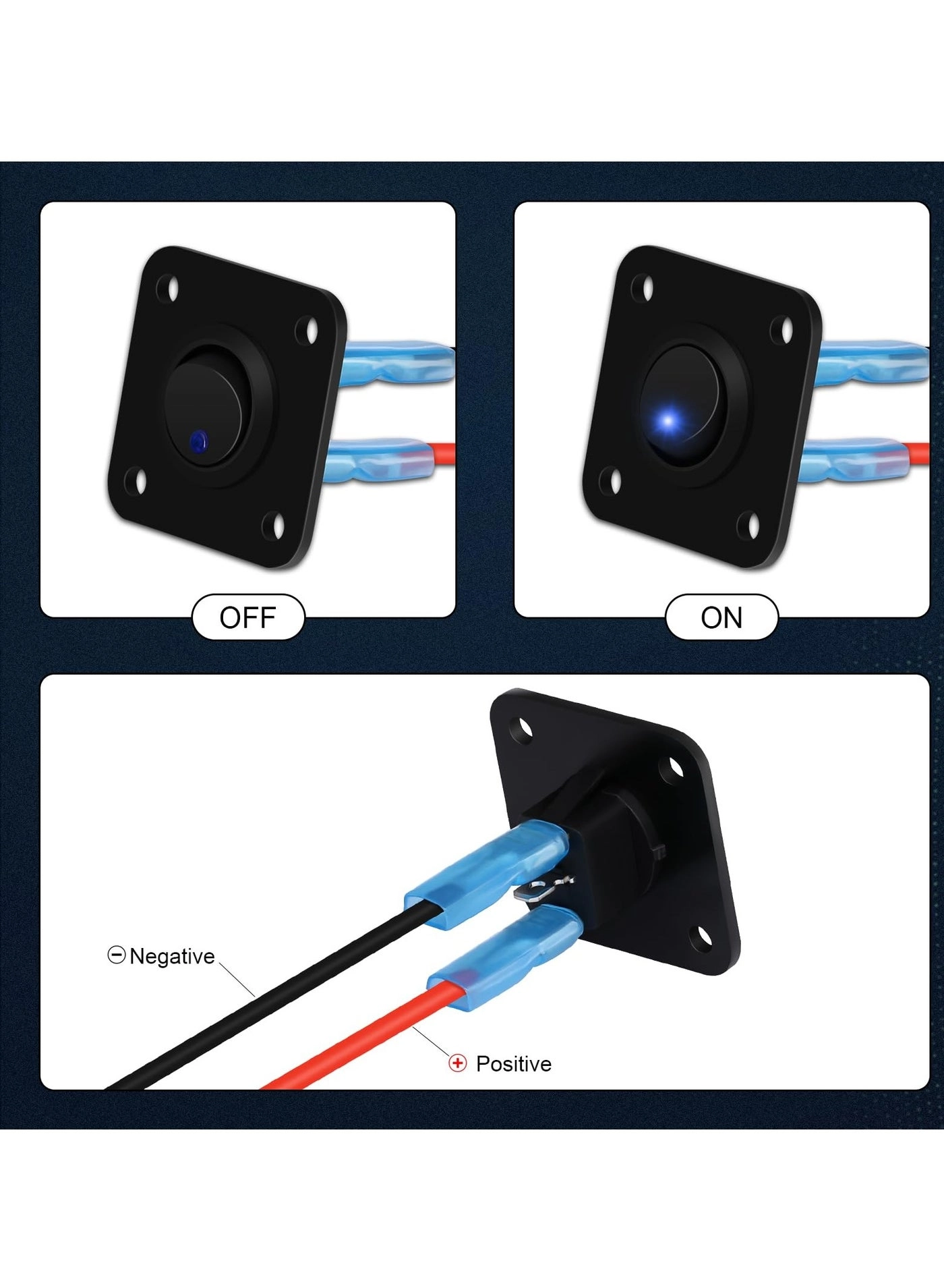 Rocker Toggle Switch Panel - DC 12V 20A USB Charger