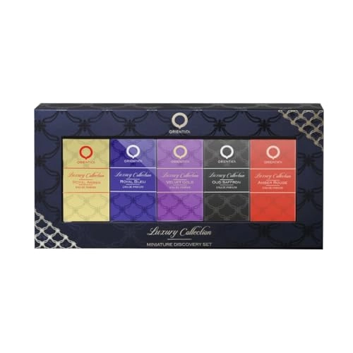 Amber Rouge Eau de Parfum 7.5ml + Royal Amber Eau de Parfum 7.5ml + Oud Saffron Eau de Parfum 7.5ml + Velvet Gold Eau de Parfum 7.5ml + Royal Bleu Eau de Parfum 7.5ml