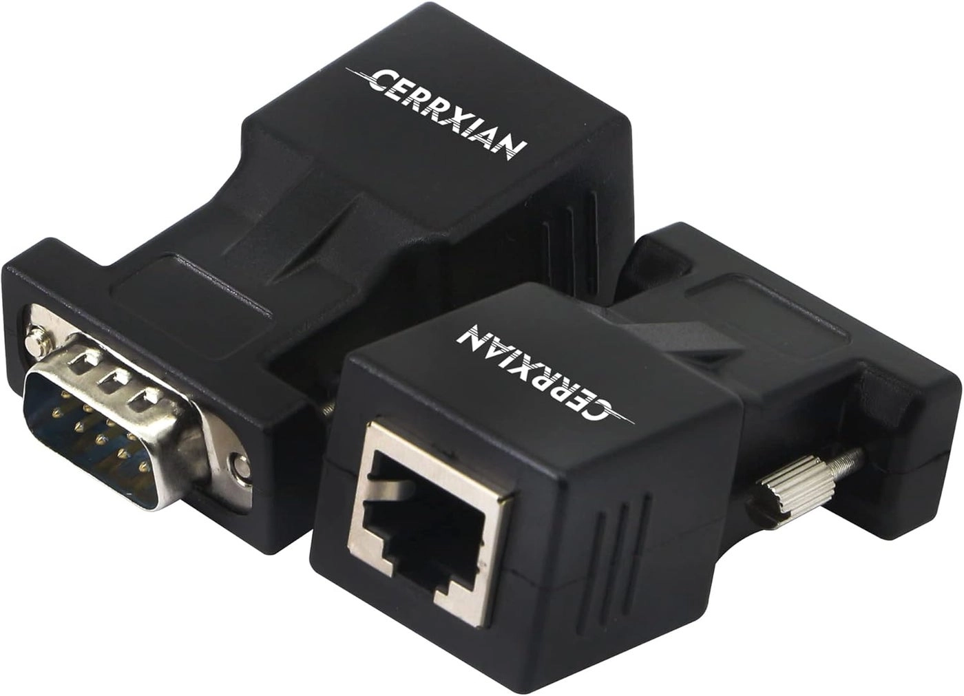 DB9 RS232 Serial Coupler Extender Adapter - Male & Female RJ45 Cat5e Cat6 Pack