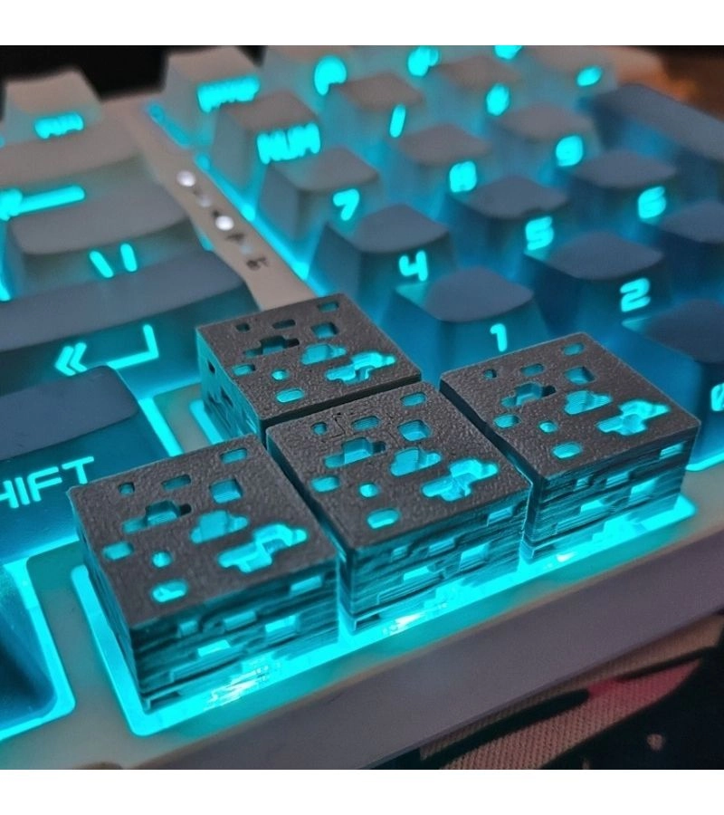 Generic Pixel-style Mineral Keycap - 4-piece Translucent Gray