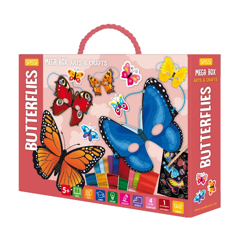 SKME TRADING Mega Box Arts & Crafts – Butterflies - Large 32-Page