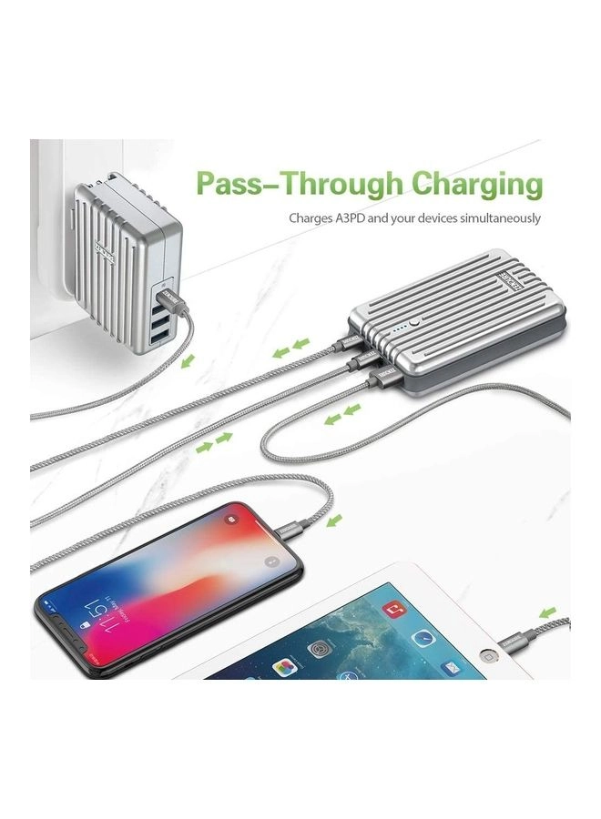 ZDP04-bk - 10000 mAh + 4-port 30w USB-C Wall Charger