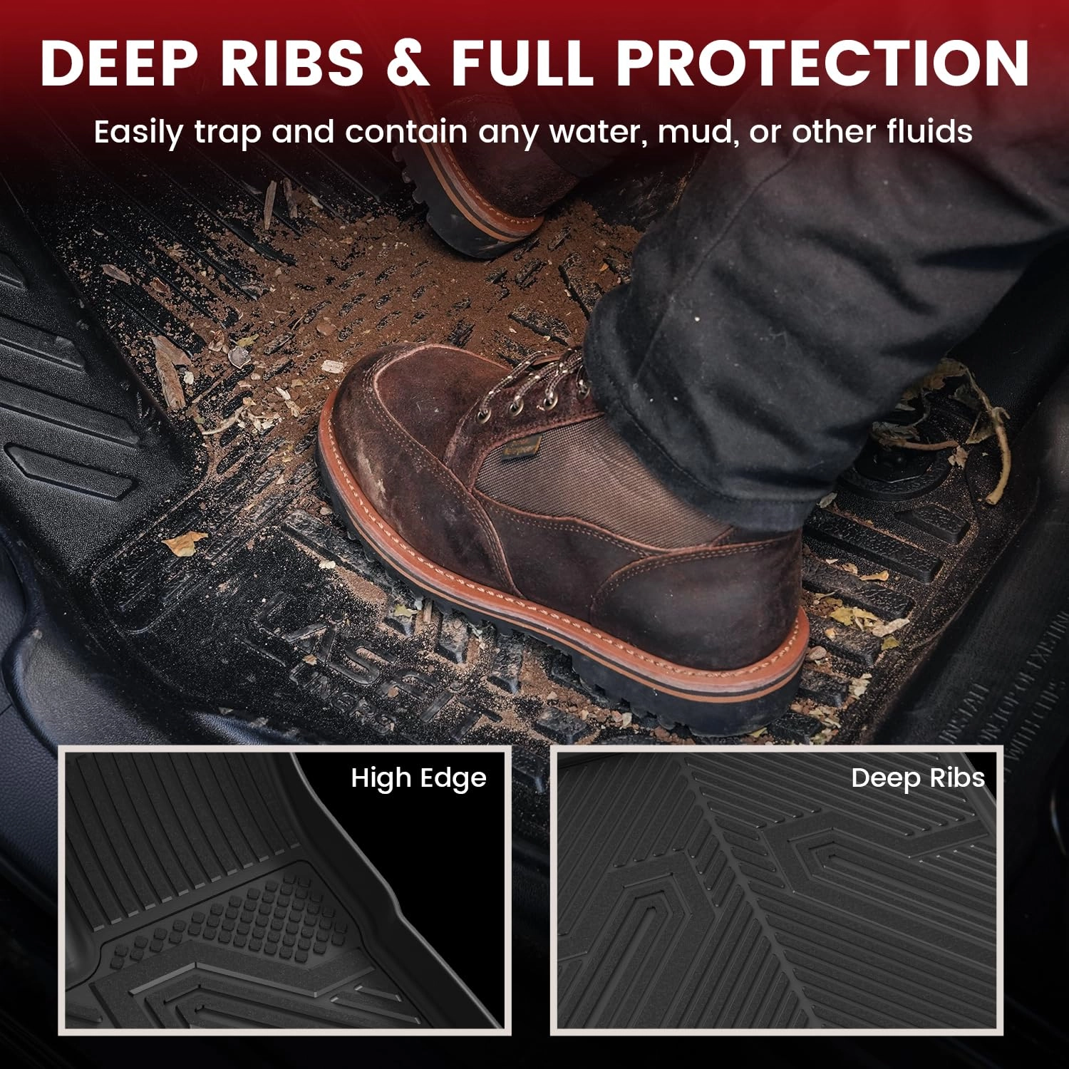 Floor Mats for Chevrolet Chevy Equinox/GMC Terrain - 2018-2024 All Weather TPE Custom Fit