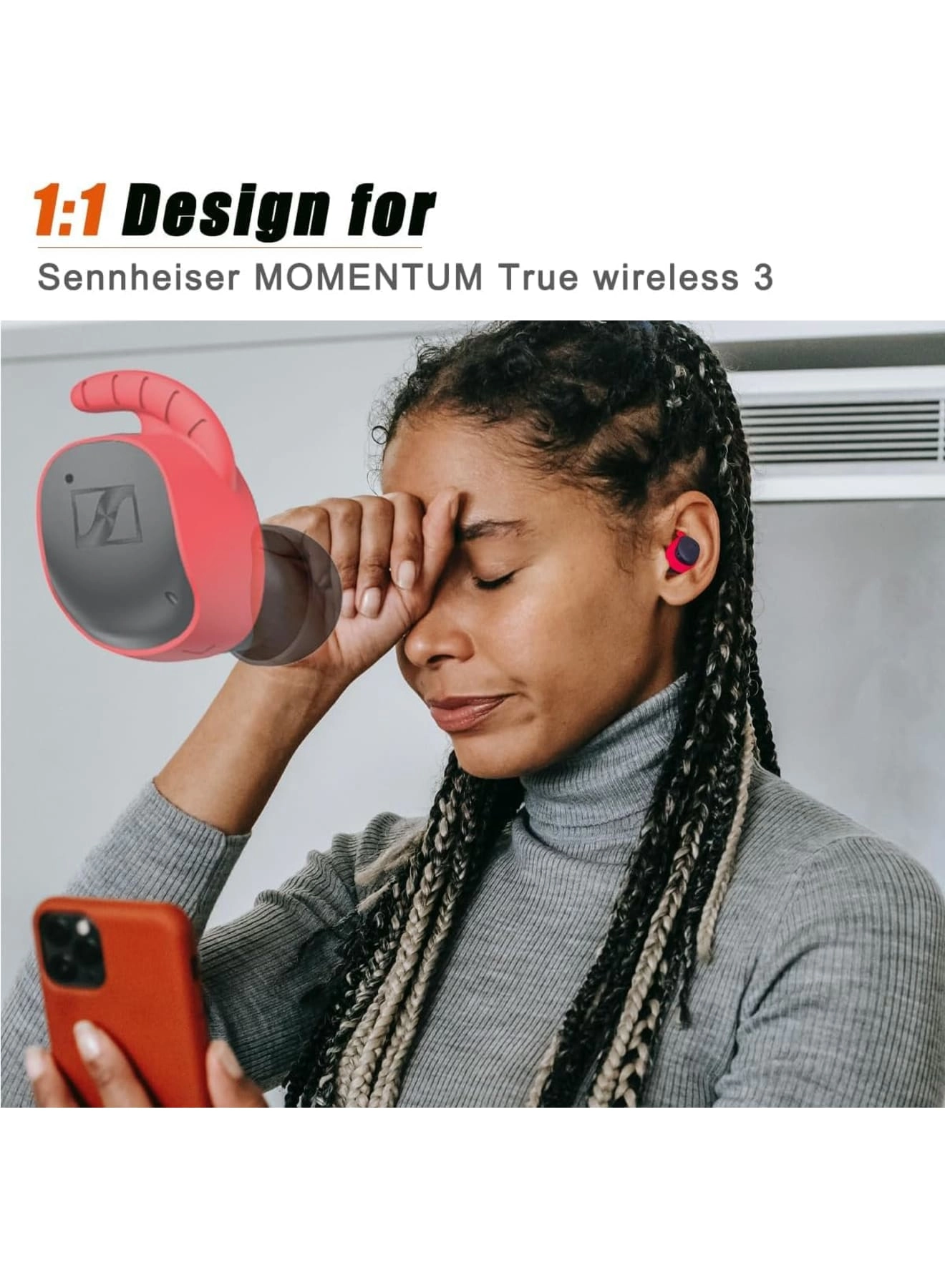 Ear Covers for Momentum True Wireless 3 - 5 Pairs Anti-Slip Secure Fit