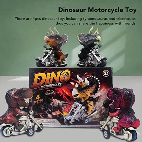 Dinosaur Motorcycle Toy - 4 pieces Tyrannosaurus Triceratops