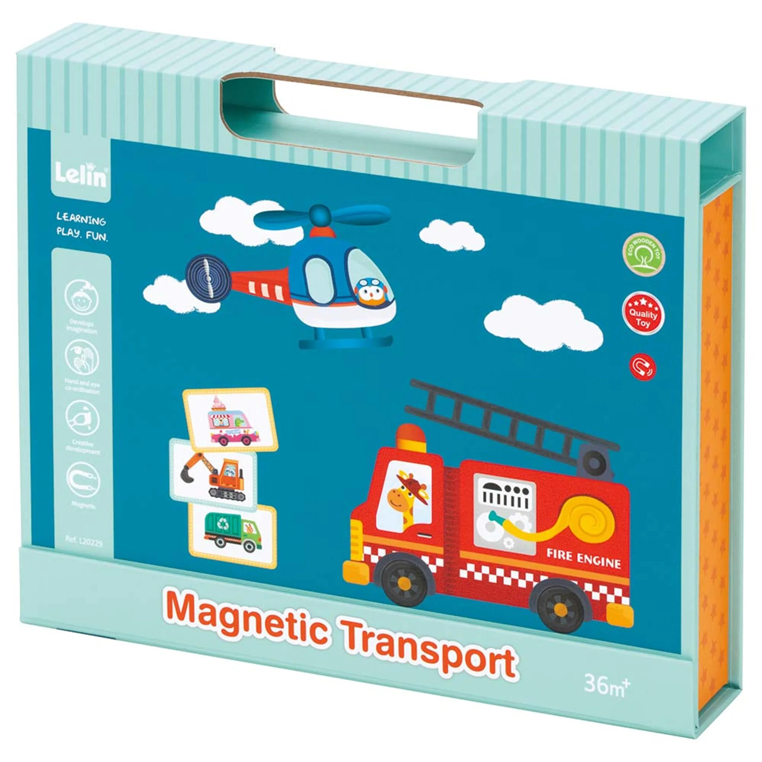 LELIN Magnetic Transport Puzzle - Suitable for 36 months & above 48 vehicle pieces