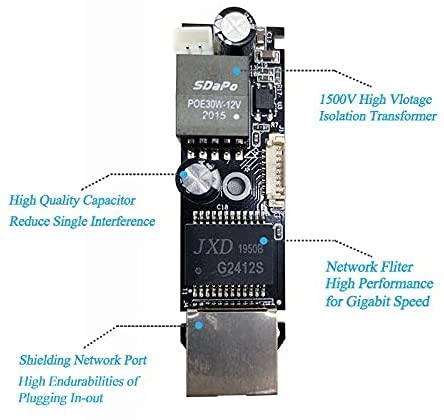 Type C PoE Splitter - 44V-57V 5V/3A 1 RJ45 10/100Mbps IEEE802.3af