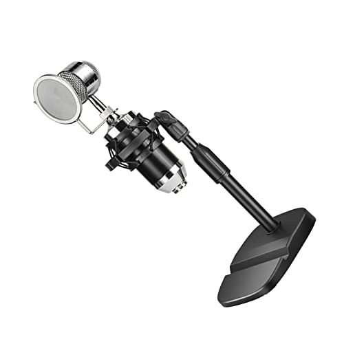 Desktop Microphone Stand - Bottle Mic Clip Adjustable Black