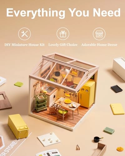 ROKR Miniature House Kit - 152 Pieces Wood