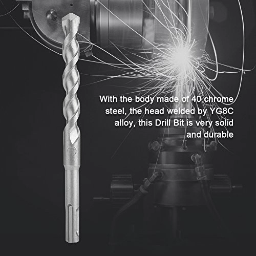 Concrete Drill Bit Set - 6Pcs 40 chrome steel YG8C alloy 6 mm/0.24 inches, 8 mm/0.31 inches, 10 mm/0.39 inches, 12 mm/0.47 inches, 14 mm/0.55 inches, 16 mm/0.63 inches