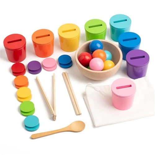 Montessori Toys Wooden Color & Shape Sorting Box - 1-3 Year Old