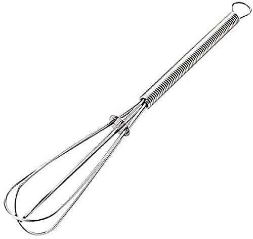 Mini Spring Handle Hand Mixer - Stainless Steel Small