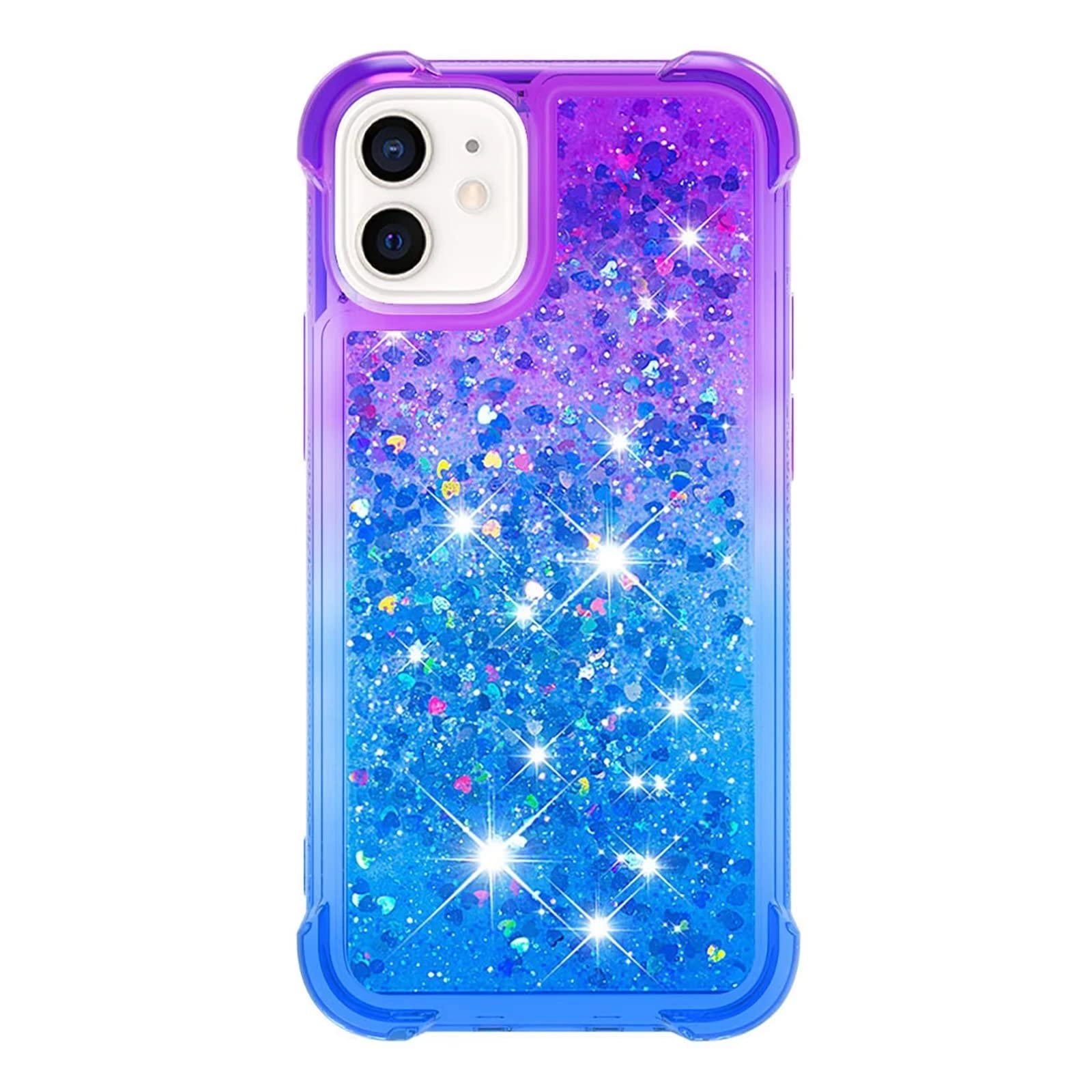 TTVV Glitter Moving Quicksand Flowing Cover Silicone Bumper for iPhone 12