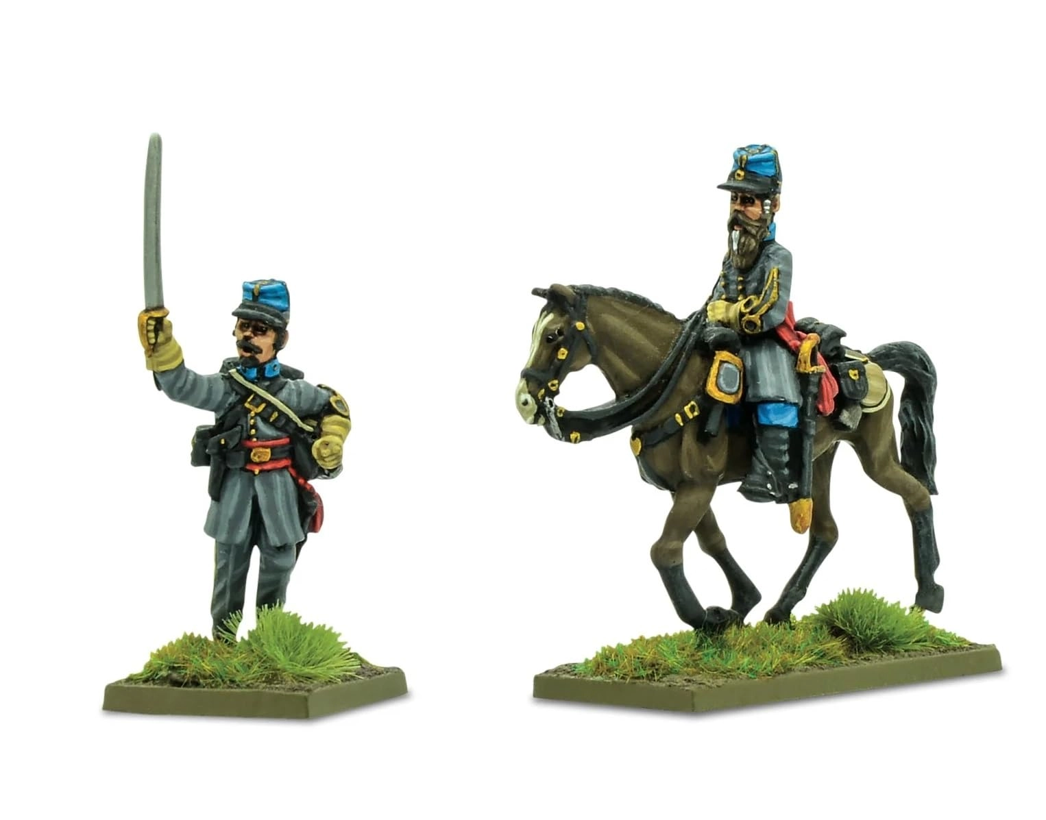 WARLORD GAMES Black Powder: Confederate Officers Advancing (Mounted and Foot) - A
