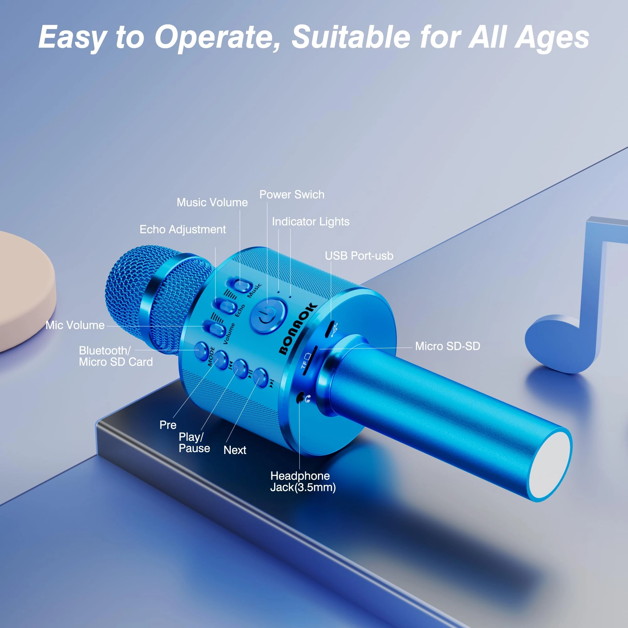 G20 - Karaoke Microphone Bluetooth Wireless