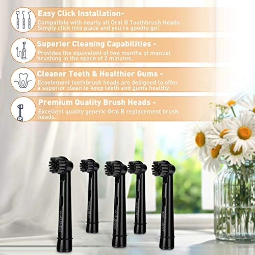 Eco Replacement Toothbrush Heads - 8 piece(s) Black