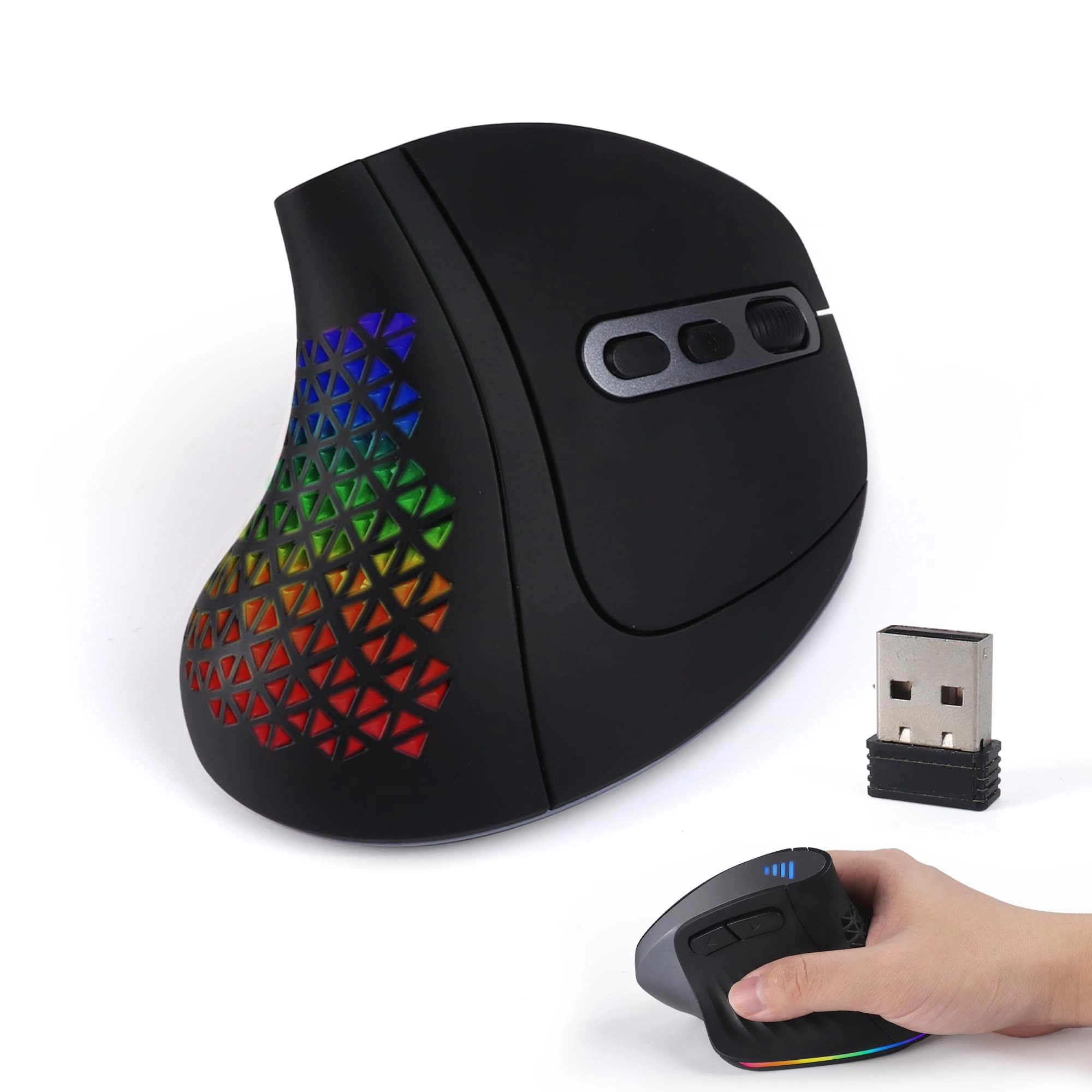 Vertical Ergonomic Mouse - Bluetooth & Wireless Dual Modes