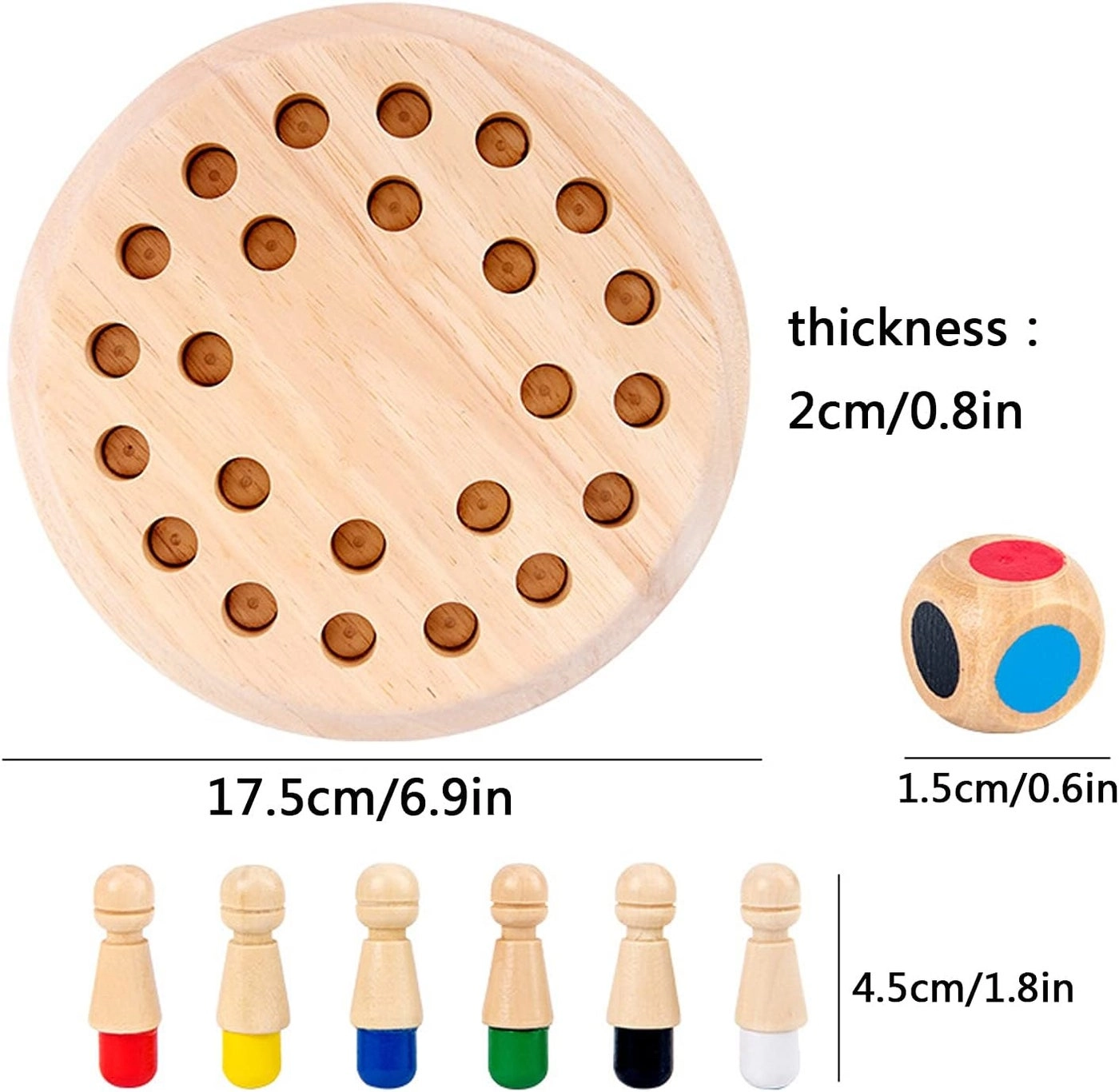 Matchstick Chess - Wooden Memory Match Organizer Storage Bag