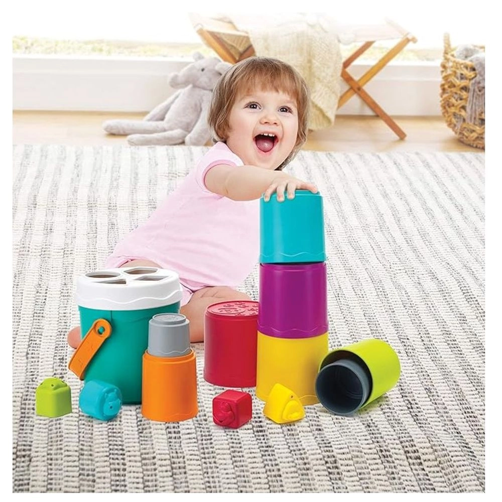 Shape Sorting Stack N Nest Buckets - Suitable for 6 months & above 14 pieces