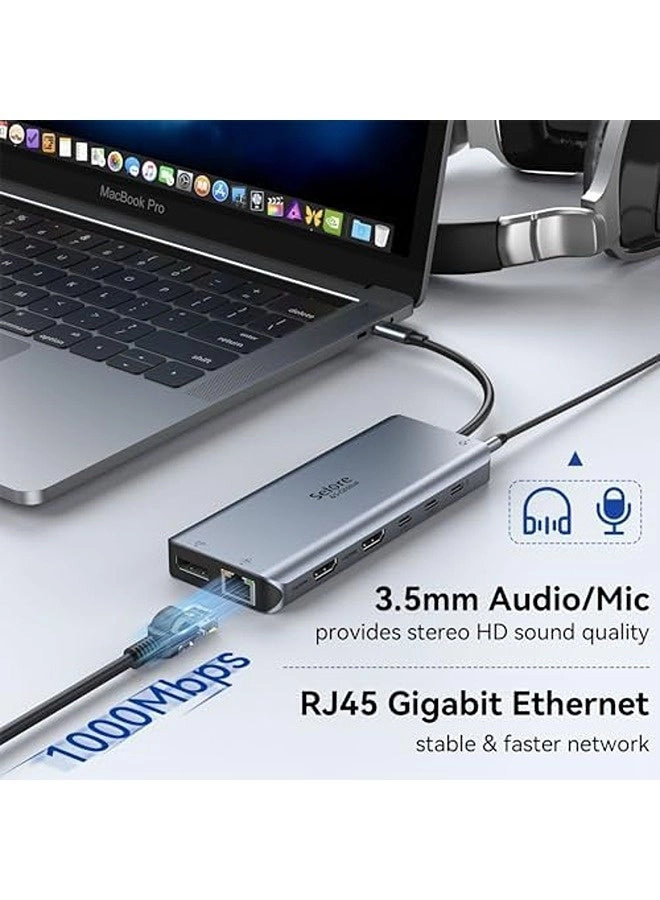 13-in-1 Docking Station - Dual 4K 100W Power Delivery