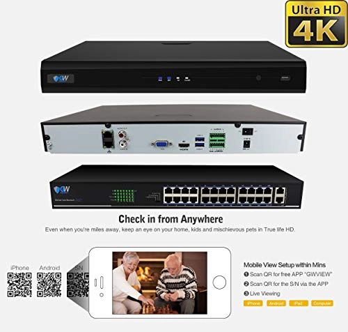GW3232E - 32CH NVR 8TB + GW5085MIP - Bullet 5MP 4X + GW5075MIP - Dome 5MP 4X + GWSW2402G - 24 Ports PoE Switch + GWCAT60 - 60ft Cable + GWCAT100 - 100ft Cable