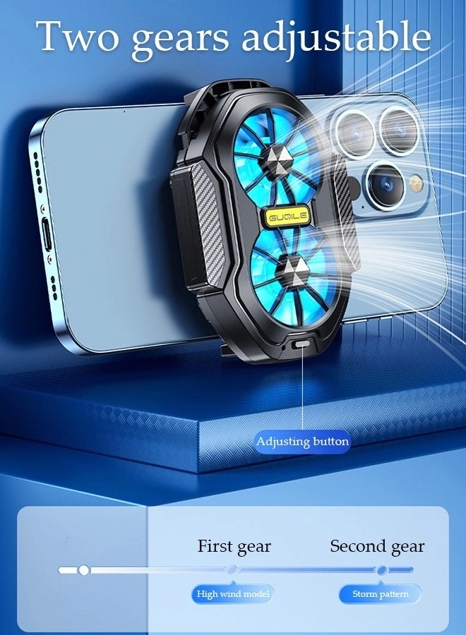 Phone Cooler - Dual Fans Rechargeable 62~92mm Compatible