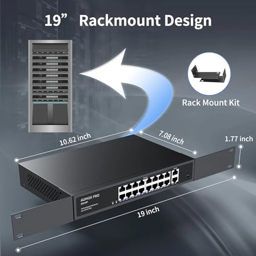18 Port| 16 Port PoE+2 Uplink 250W 18-ports