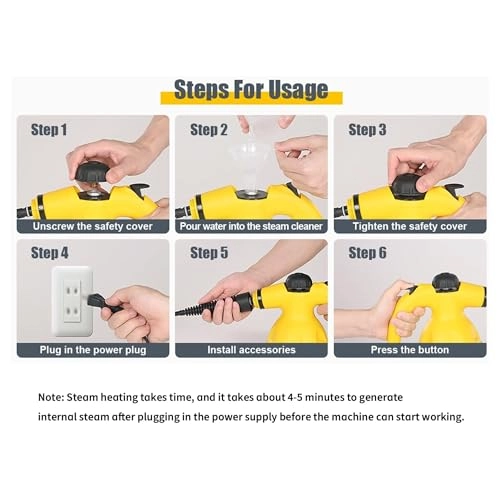 Portable Handheld Steam Cleaner - 1000W 9PCS