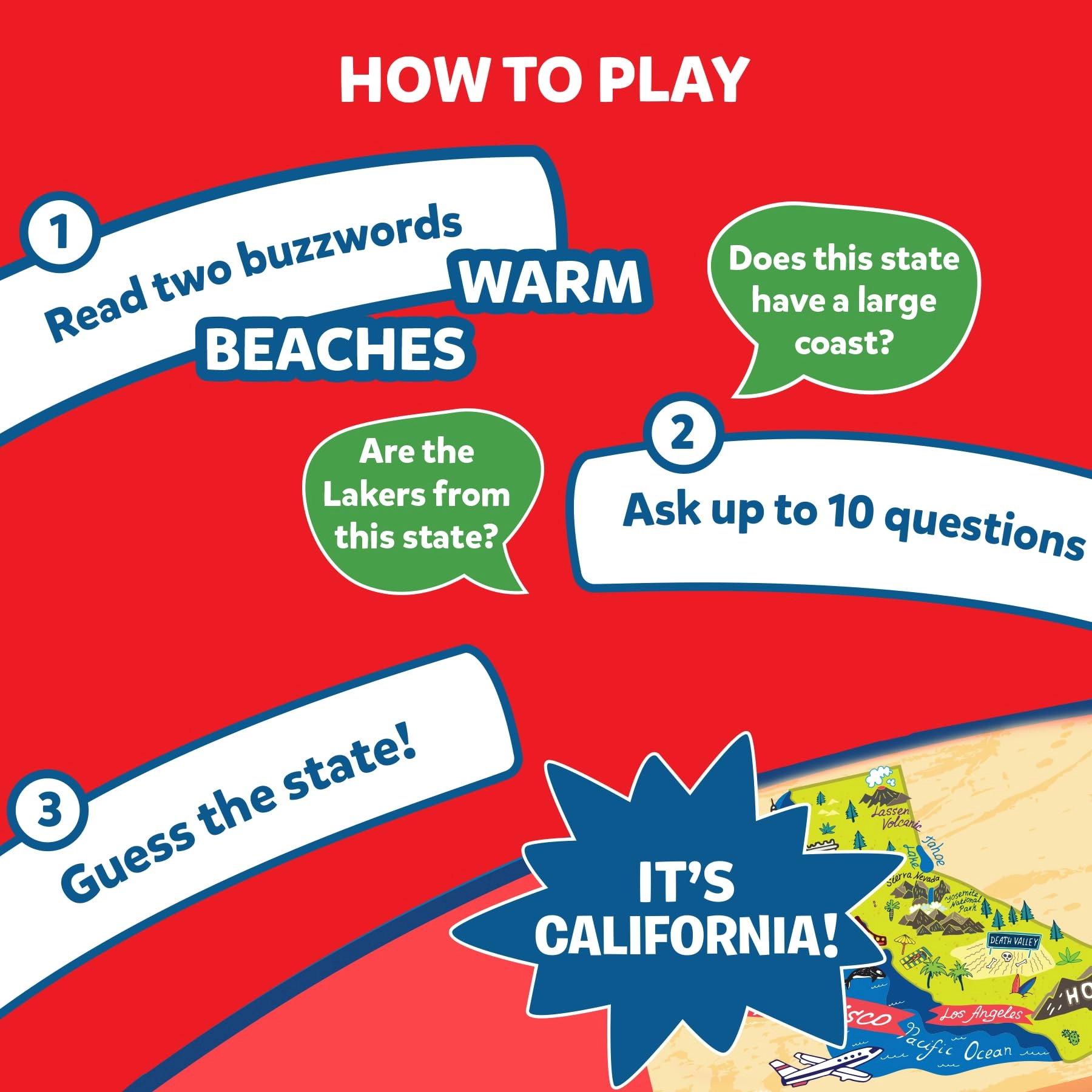 Guess in 10 States of America - Card Game