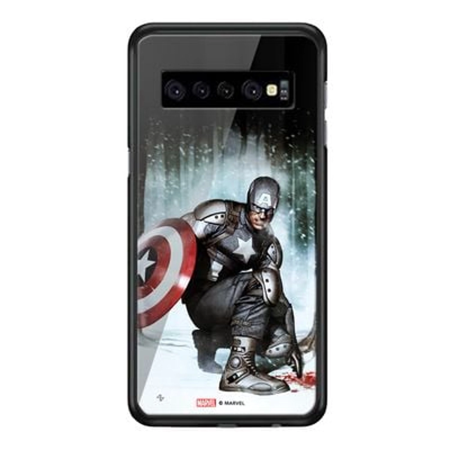 Wackylicious Captain America Superhero Landing Back Case for Galaxy S10