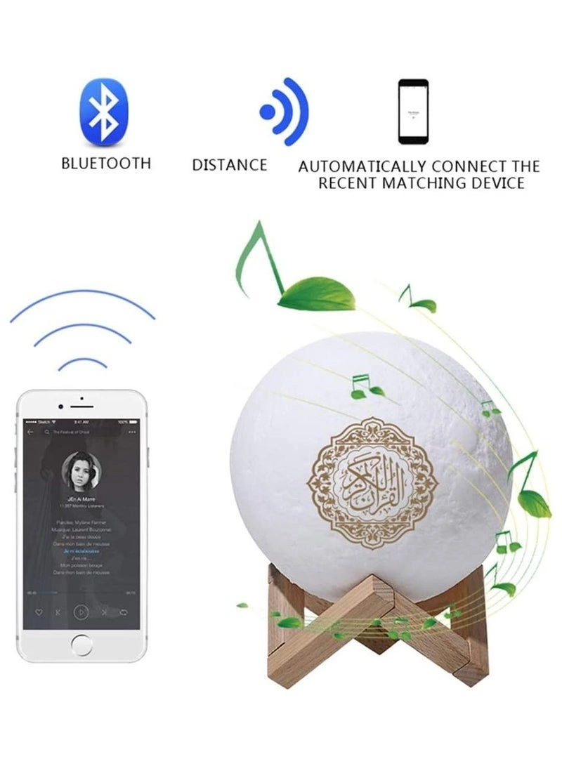 Moon Lamp Quran Speaker - 7-Color LED