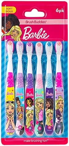 Brush Buddies Barbie Toothbrush - Soft Bristle 6-Piece Pack