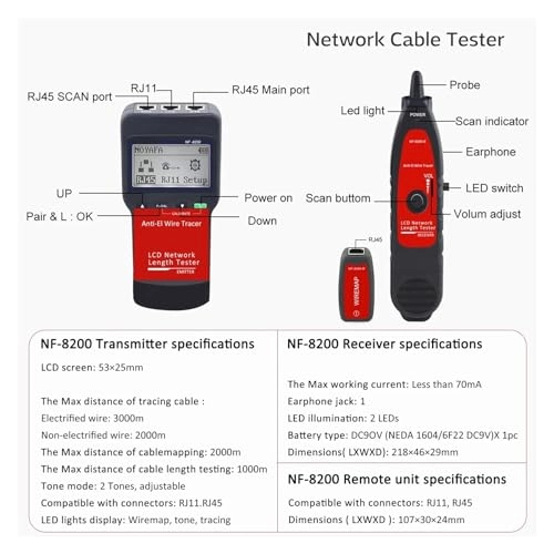 NF-820 - RJ45 RJ11 LAN Tester