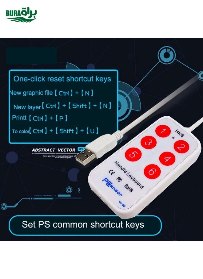 HK-6 - 6 keys 2 meter USB Keypad