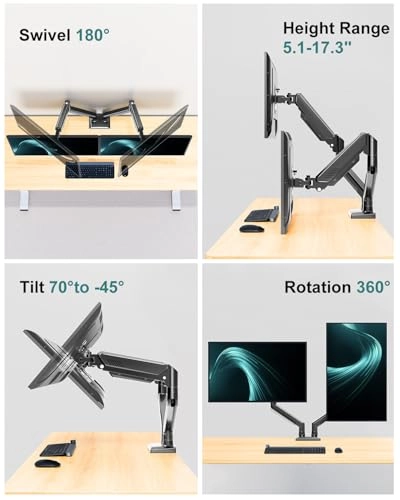 Dual Monitor Desk Mount - 2 32 inches VESA 75x75 100x100 mm
