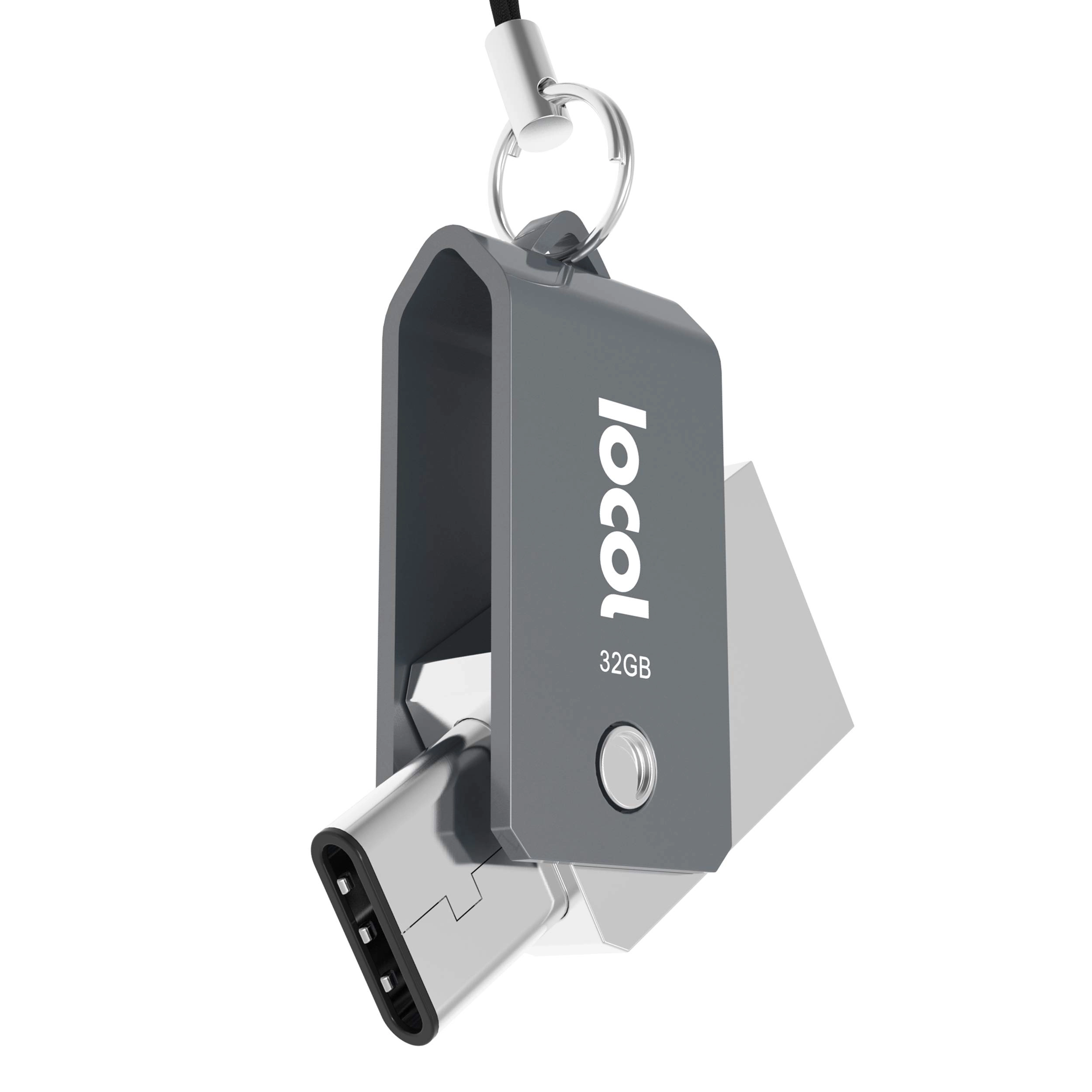 Iocol Mini 2 in 1 Dual USB Flash Drive - USB 3.2 Gen 2 Type C and USB-A 32GB