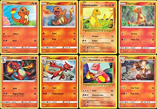 Charmander & Charmeleon - Burning Shadows Evolutions Hidden Fates Vivid Votage - 8pcs