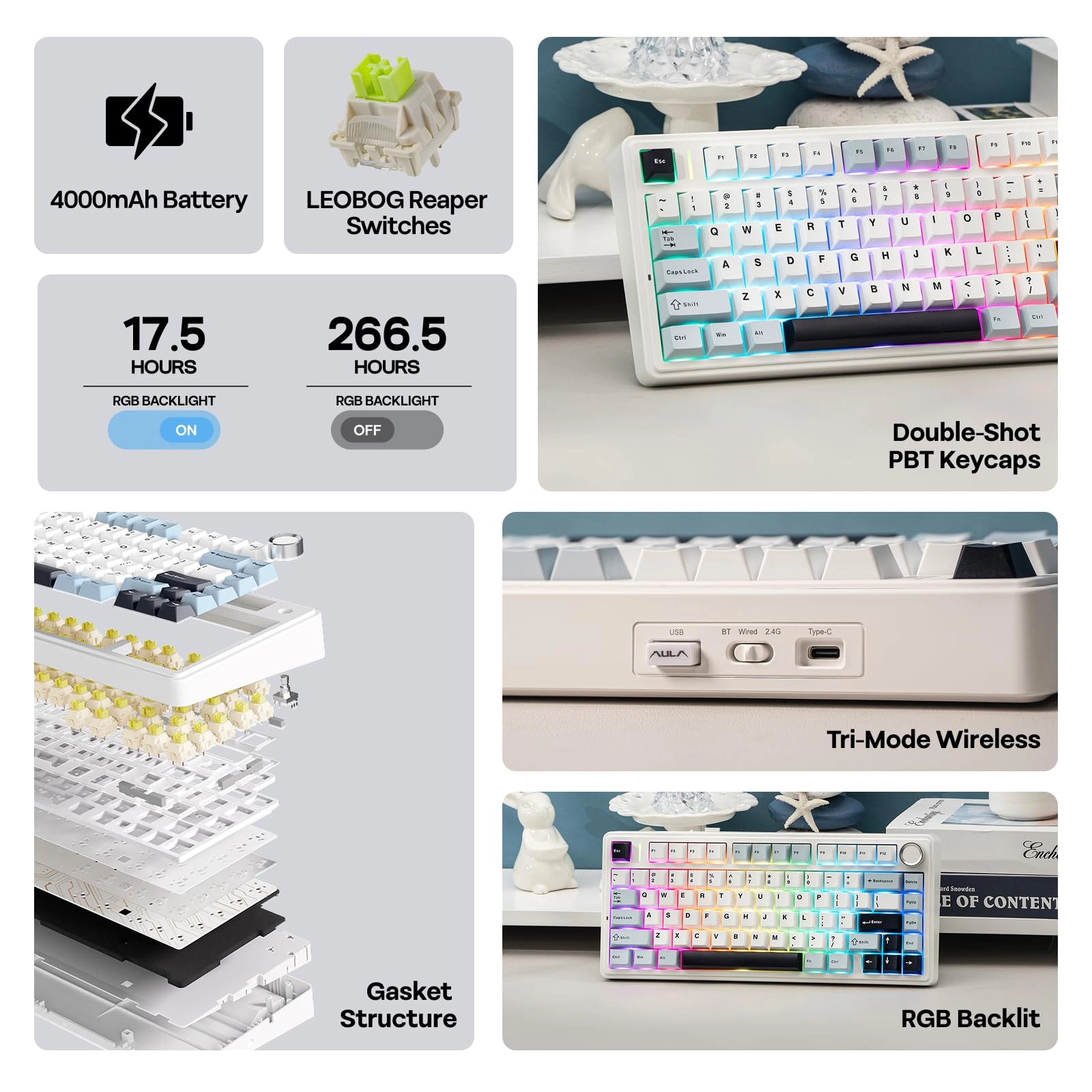 Aula F75 - QWERTY Wired/Wireless